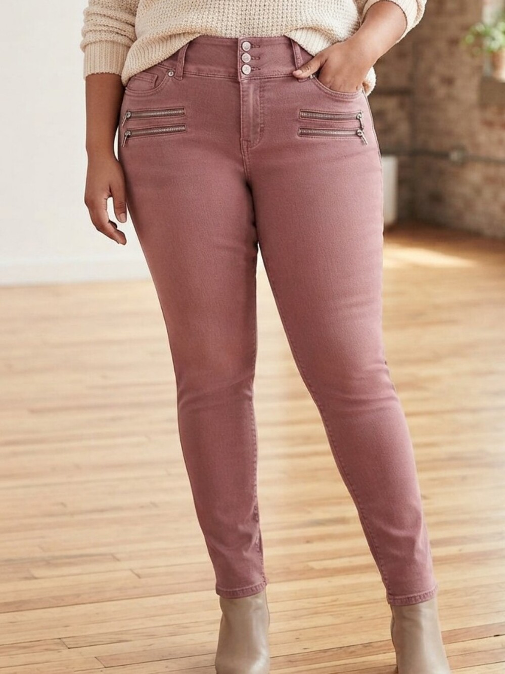 Torrid Dusty Rose Jegging Size 16R W 19" R 11" I 28.5" Stretchy